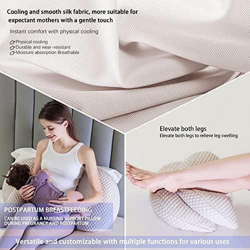 Cooling Pregnancy Pillow with Double-Sided Support