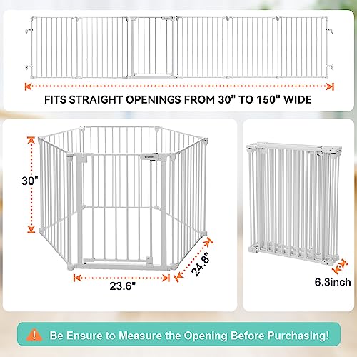 COMOMY 150 Wide Baby Gate with Door and Auto Close