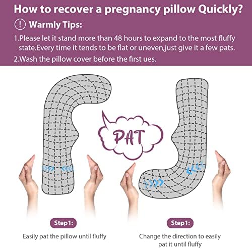 BATTOP Pregnancy Pillow with Dark Purple Cover 1