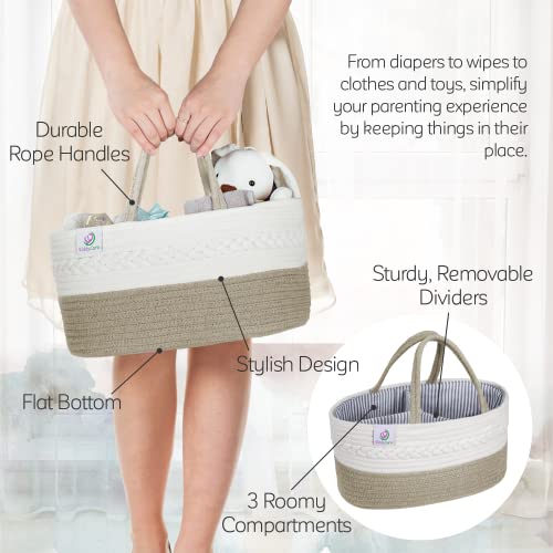 KiddyCare Woven Diaper Caddy Organizer Large Gray