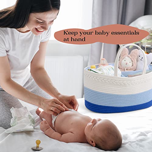 Luxury Little Baby Diaper Caddy Organizer - Blue 1