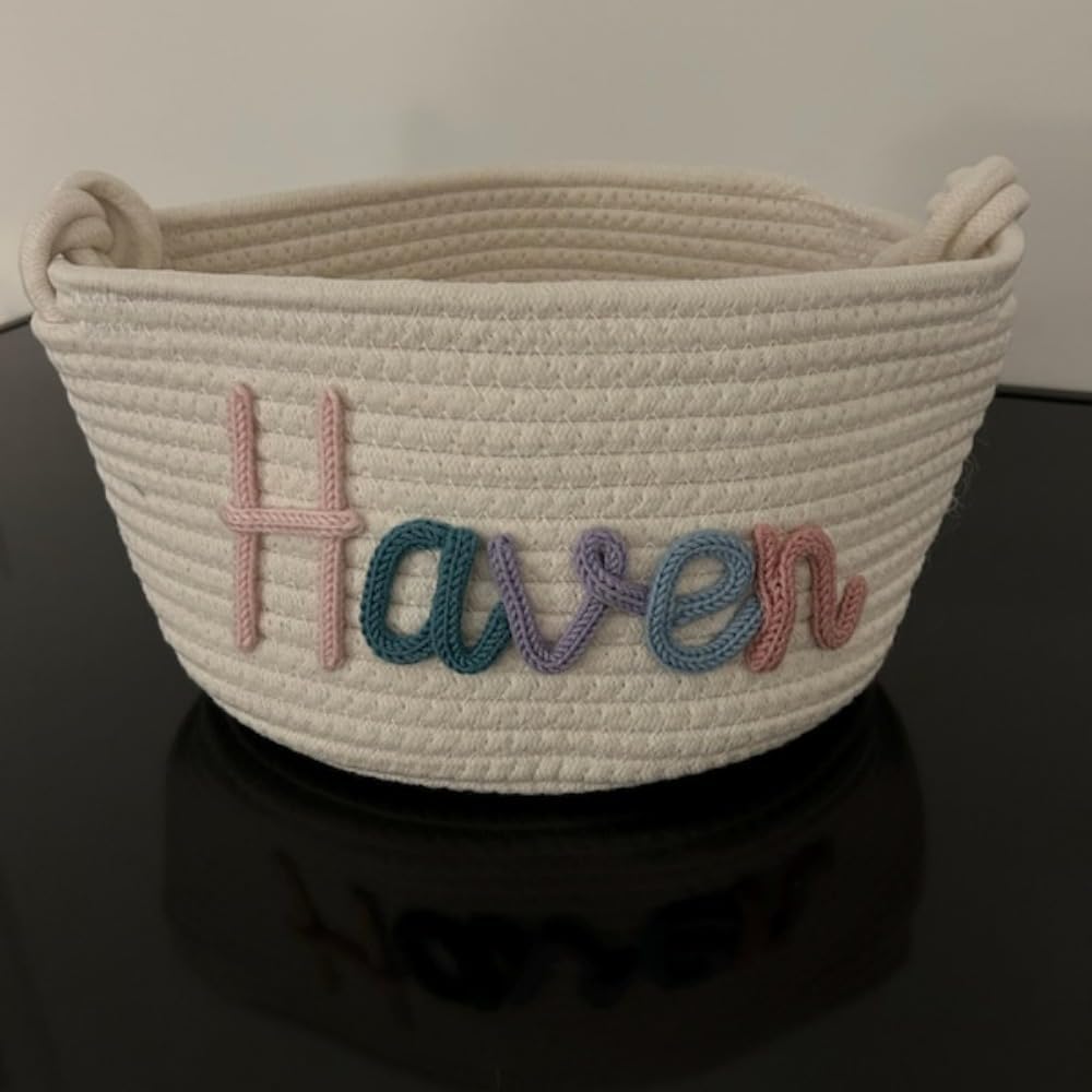 Custom Personalized Handmade Basket for Kids and Pets M-H 24X18CM 1