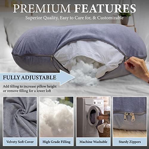 Pharmedoc U-Shape Full Body Pregnancy Pillow - Grey