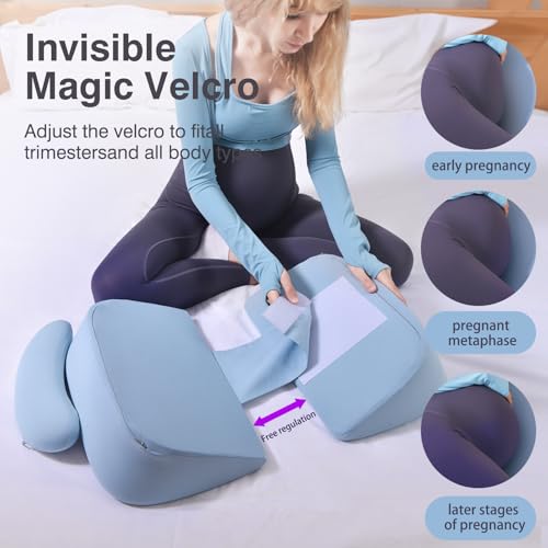 WEIKA Memory Foam Pregnancy Pillow - Blue