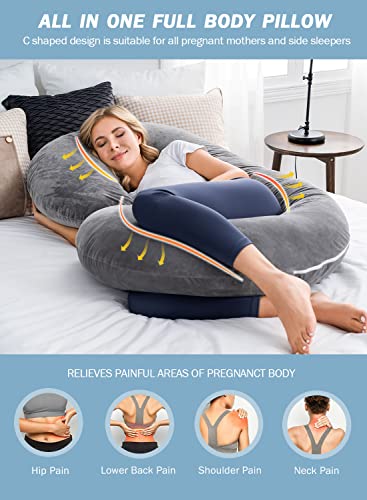 INSEN Pregnancy Pillow with Velvet Cover