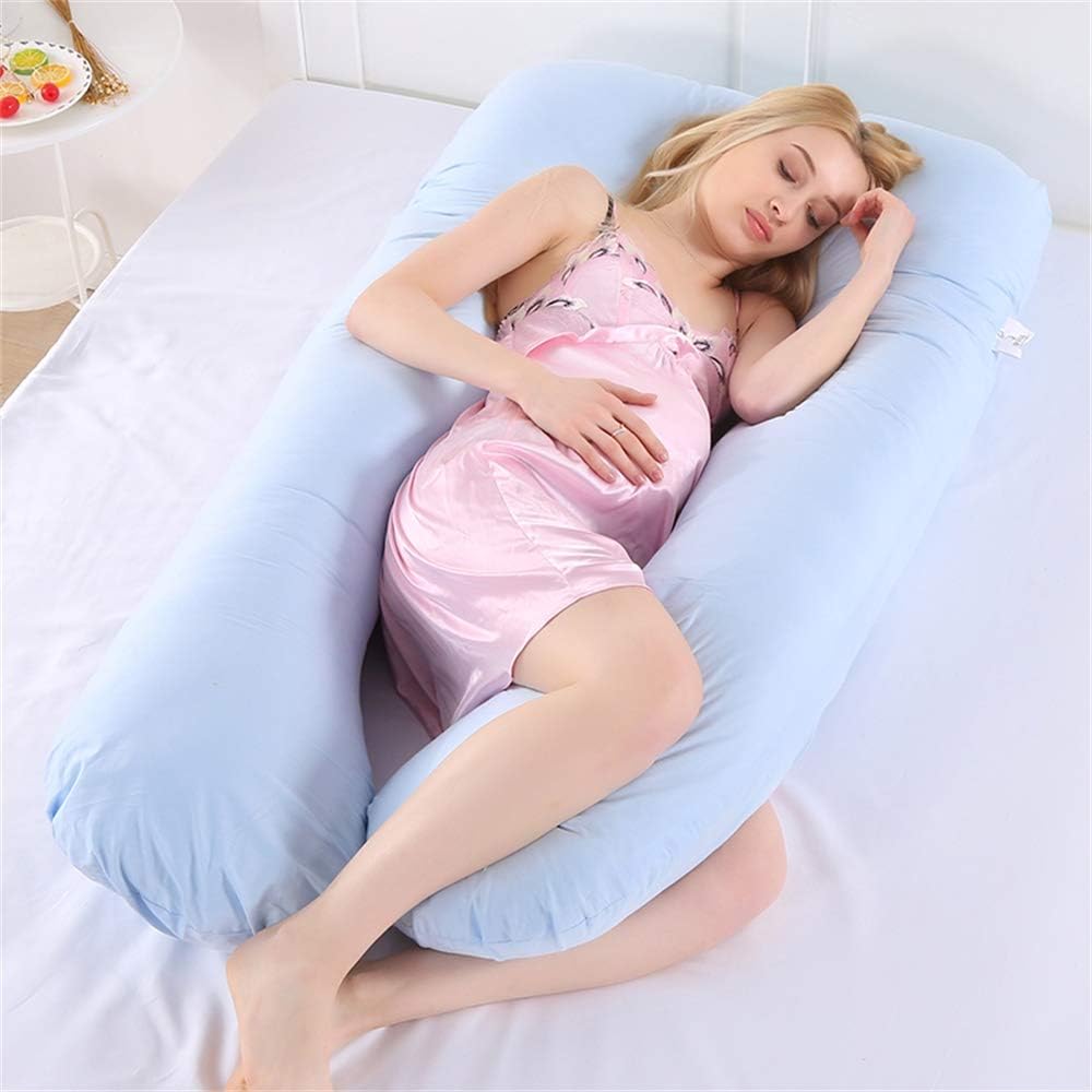 KWLET U Shaped Pregnancy Pillow Cover 57x30 Inch Blue