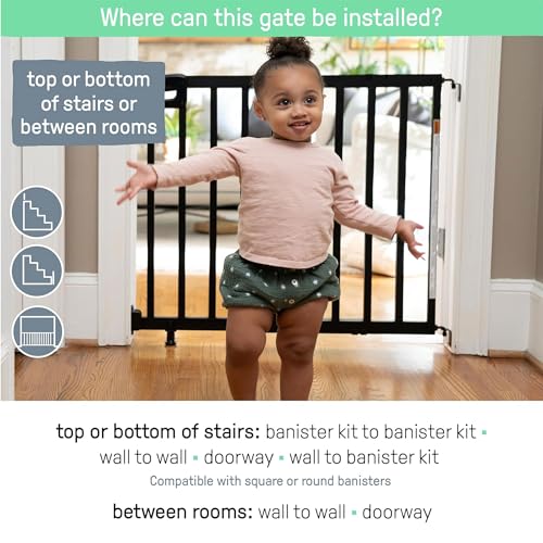 Summer Wood Banister and Baby Gate with Auto Close 30-48 Wide