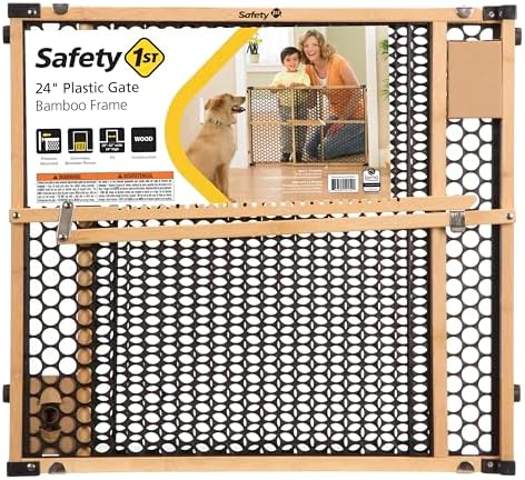 Safety 1st Bamboo Baby Gate with Door 24 High