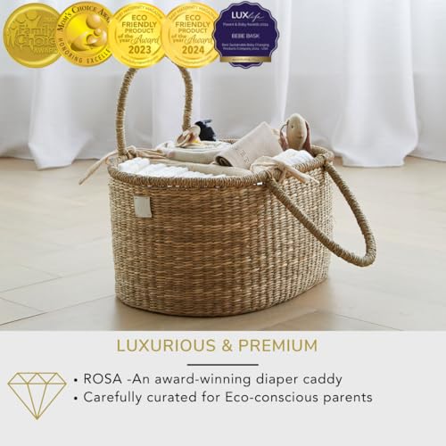 BEBE BASK Premium Diaper Caddy Organizer - Rosa
