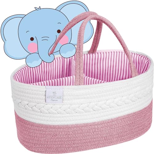 KiddyCare Woven Diaper Caddy Organizer Gray Large 1