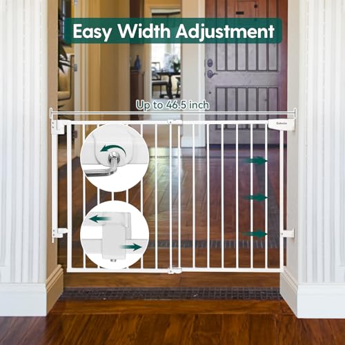 Babelio 297-465 Stair Gate with Auto Close and No Bottom Bar White