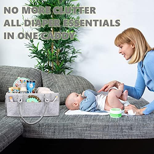 XUANGUO Baby Diaper Caddy Organizer with Handle - Grey