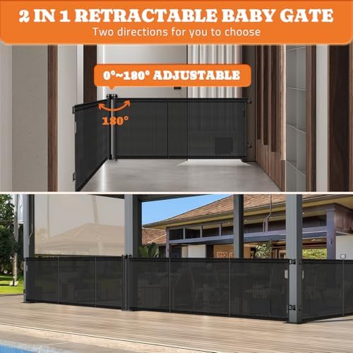 Pawtners 2-in-1 Retractable Baby Gates - Black
