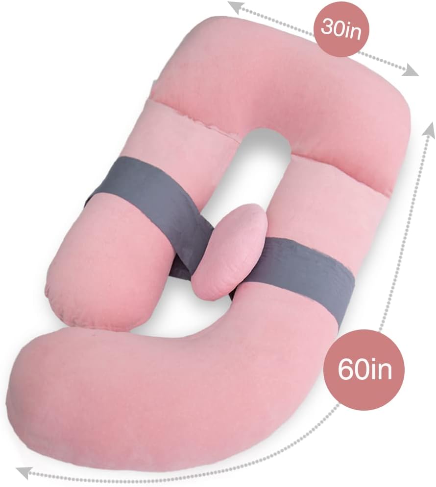 AS AWESLING 60in U-Shape Maternity Pillow with Detachable Sides