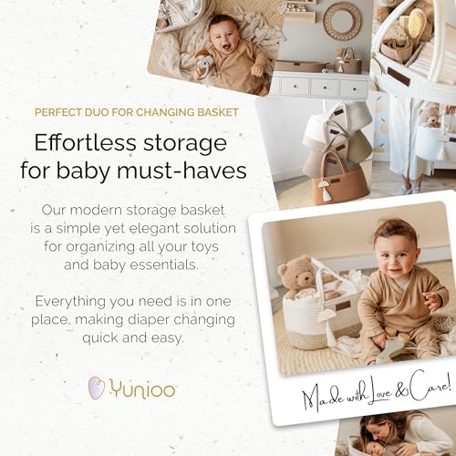 Yunioo Diaper Caddy Organizer Boho Style White 1