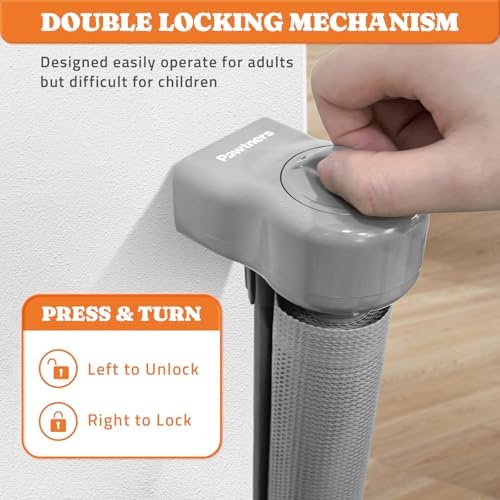 Pawtners 71 Retractable Baby Gate - Grey 1