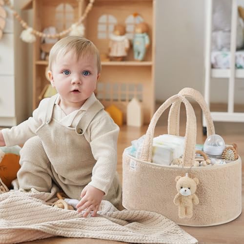 CLYMENE Baby Diaper Caddy Organizer - Ivory 1