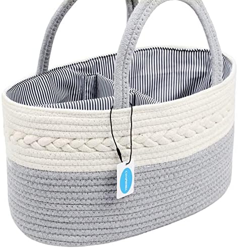 Casaphoria Caddy Organizer - Cream Gray 145 Inch Cotton Basket
