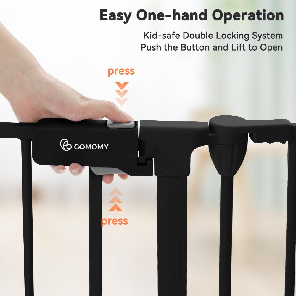 COMOMY 150 Wide Baby Gate with Door and 6 Panels
