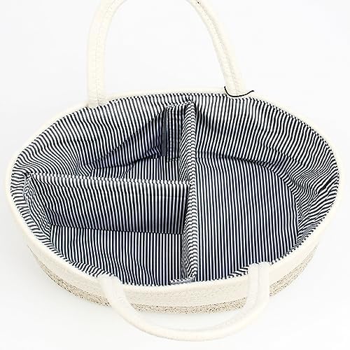 Casaphoria Cotton Rope Woven Caddy Basket with Handle