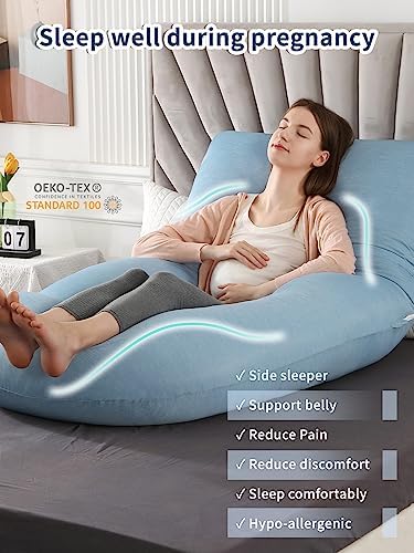 Wndys Dream 60 Inch Pregnancy Pillow with Cooling Velvet Cover 1