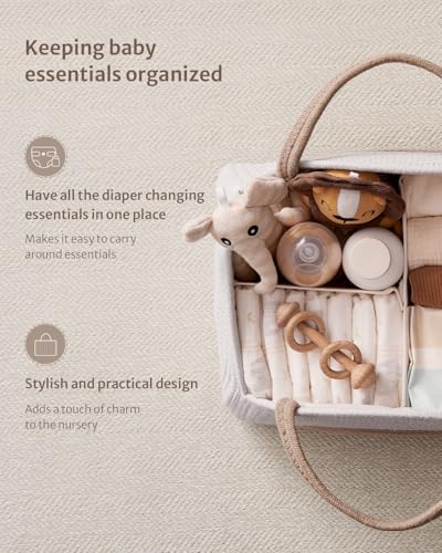 Blissful Diary Vegan Leather Changing Pad and Diaper Caddy Organizer Bundle