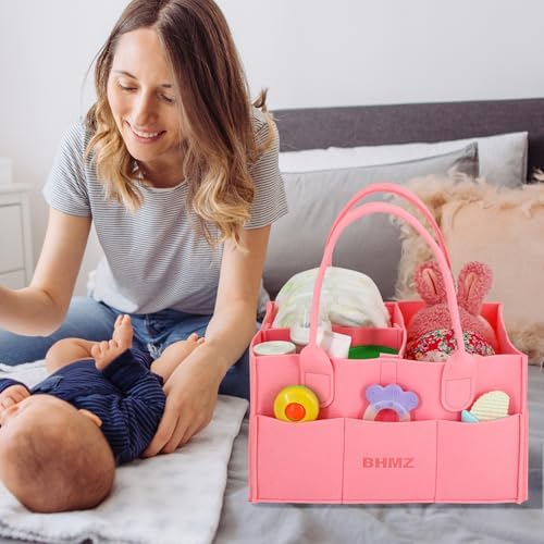 BHMZ Baby Diaper Caddy Organizer - Pink 1
