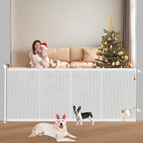 Pawtners Retractable Baby Gate with Cat Door - Extra Wide 71