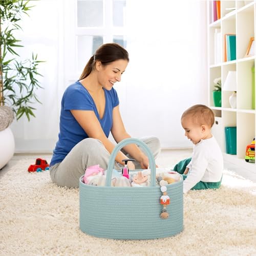 COMSE 2 Pack Large Baby Diaper Caddy Organizer with Dividers