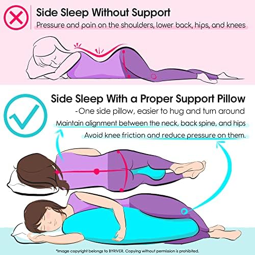 BYRIVER C Shaped Pregnancy Pillow with Cool Cotton Cover
