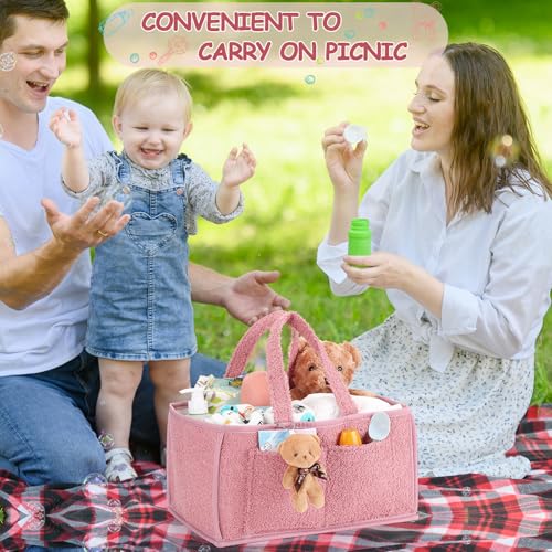 Teenyyou 2 Pcs Diaper Caddy Organizer Set with Doll Ornament