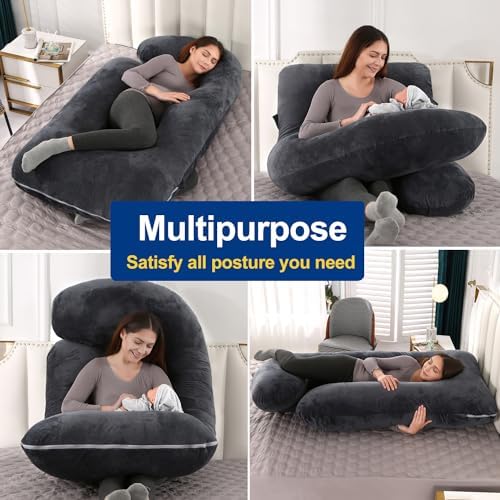 Cauzyart U-Shape Pregnancy Pillow with Washable Cover