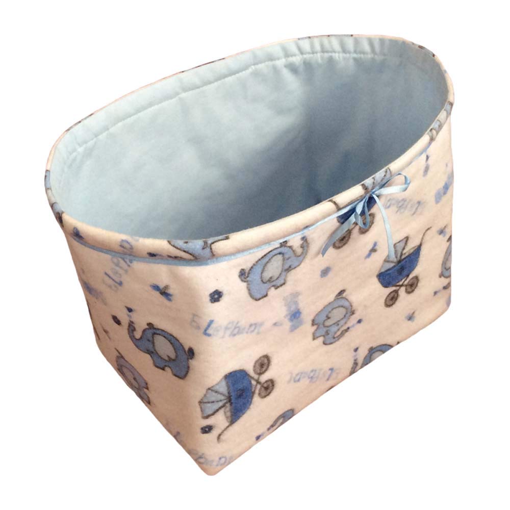 pillowerus Cotton Baby Diaper Storage Organizer with Elephant Pattern