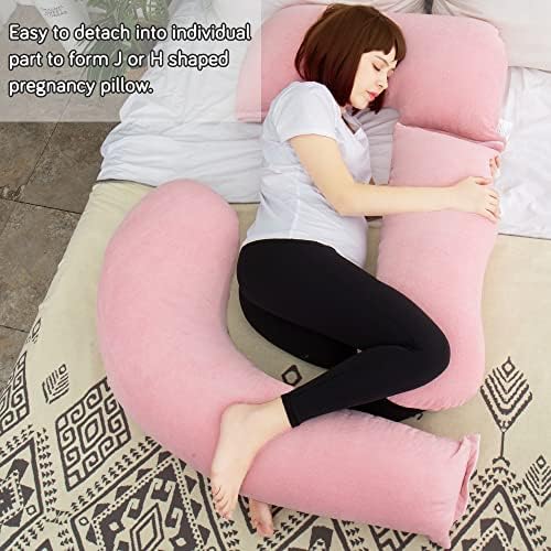 AS AWESLING 60in U-Shape Maternity Pillow with Detachable Sides