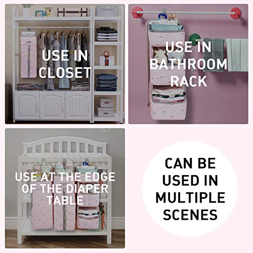 Orzbow 3-in-1 Hanging Diaper Caddy Organizer Pink