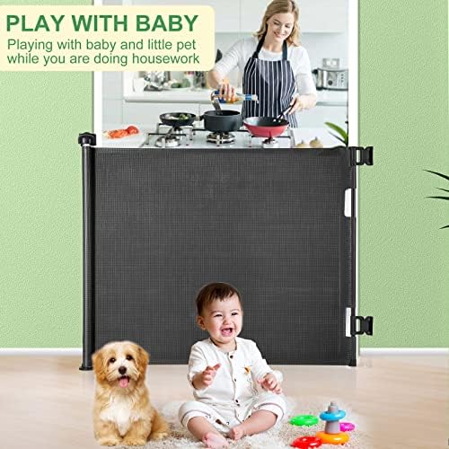 MYPIN Retractable Baby Gate 33 Tall 71 Wide Black