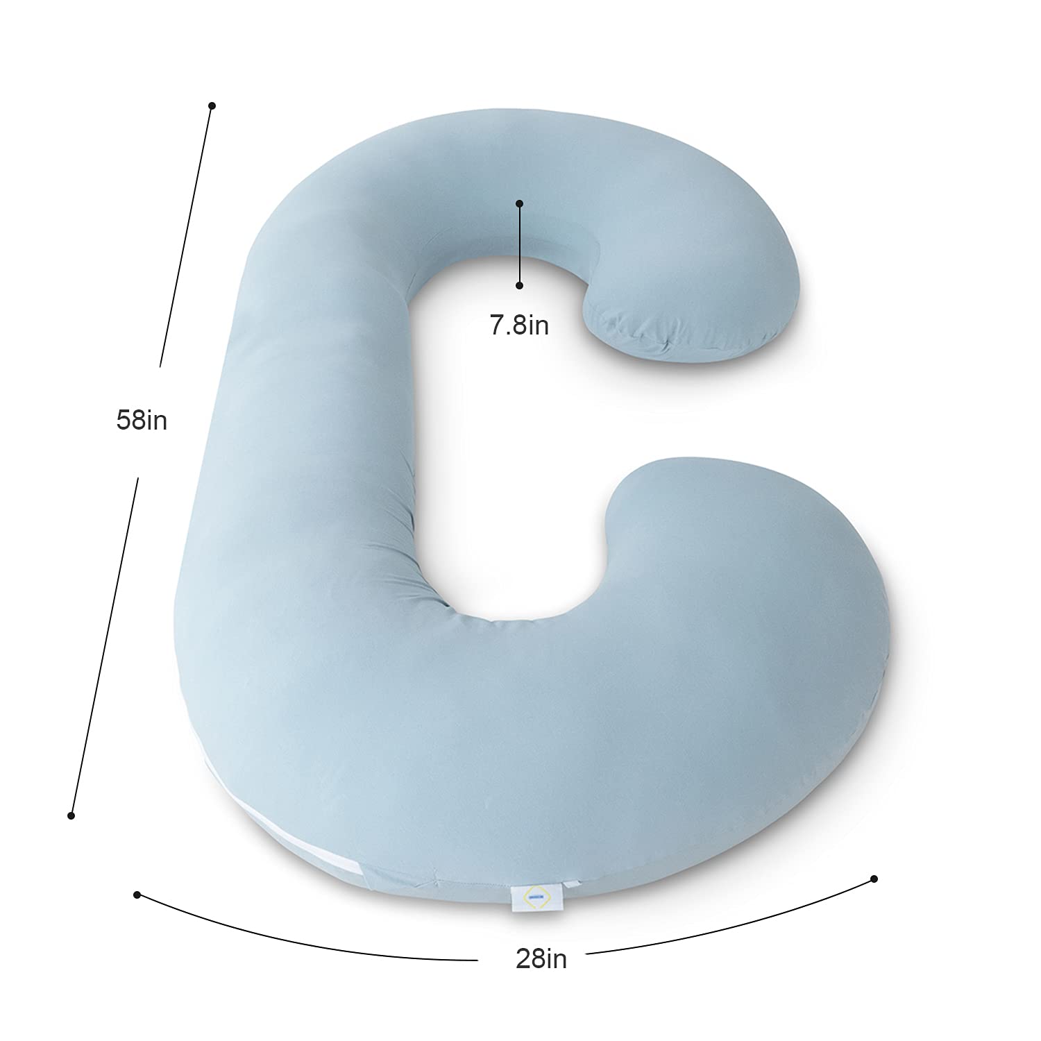 INSEN C-Shaped Pregnancy Pillow with Cooling Cotton Cover