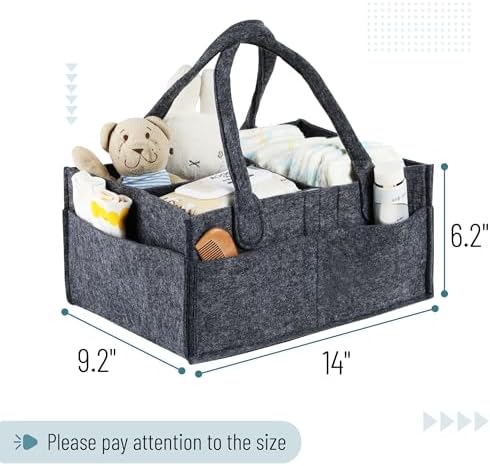 Mr Pen Baby Diaper Caddy Organizer - Charcoal Gray