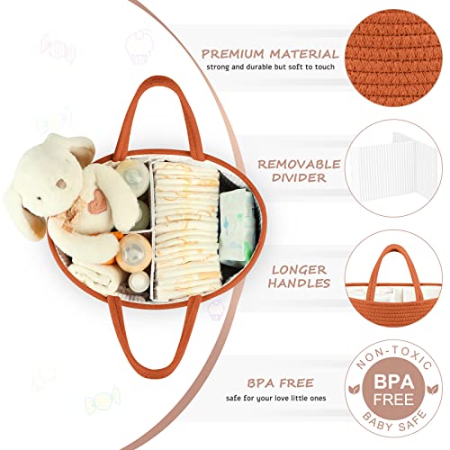Maliton Cotton Rope Diaper Caddy Organizer - Glaze 1