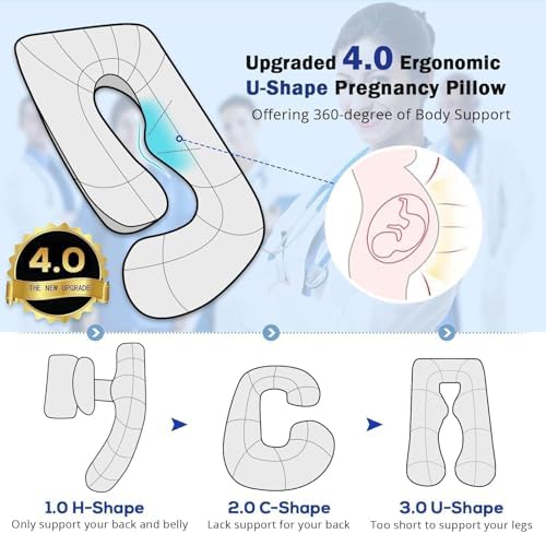 Sasttie Pregnancy Pillow - U Shaped Full Body Support Blue