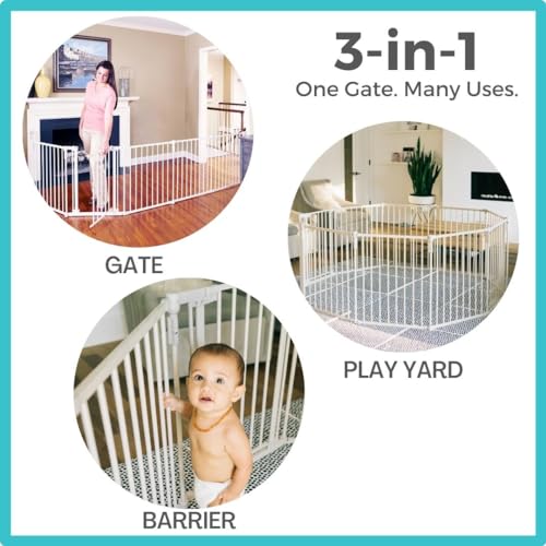 Toddleroo 3 in 1 Metal Superyard 199 Wide with Wall Mount Kit 1