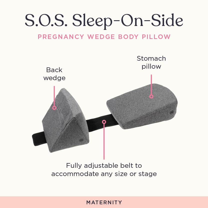 Belly Bandit SOS Side Sleeper Maternity Pillow - Grey
