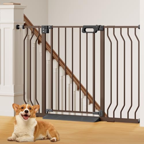 GROWNSY Baby Gate with Anti-Trip Pedal and V-Shaped Rods