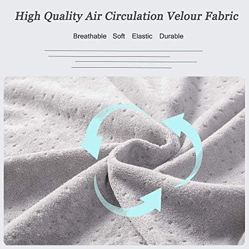 C Shaped Pregnancy Pillowcase - Breathable Velour Cover with Zipper Grey