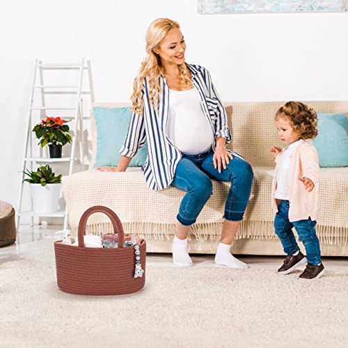 XUANGUO Rustic Cotton Rope Diaper Caddy Organizer