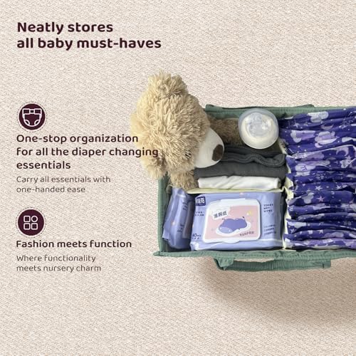 Baby Diaper Caddy Organizer - Sage Green