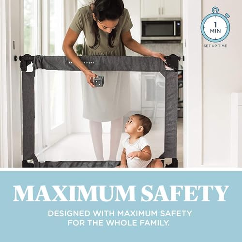 Baby Delight Portable Mesh Baby Gate - Charcoal Tweed