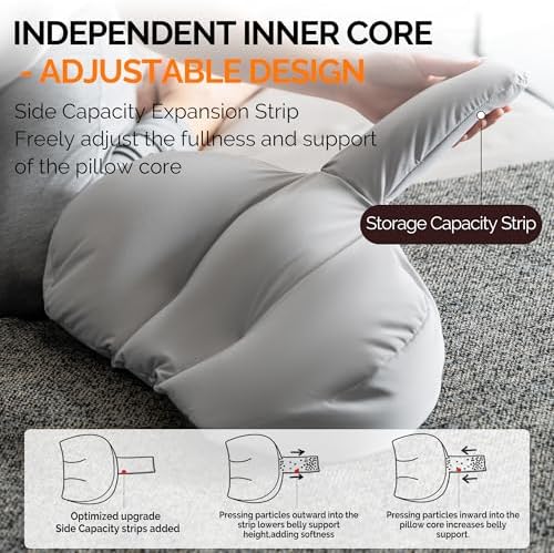 Fogkiss Pregnancy Pillow with Adjustable Buttons - Pink