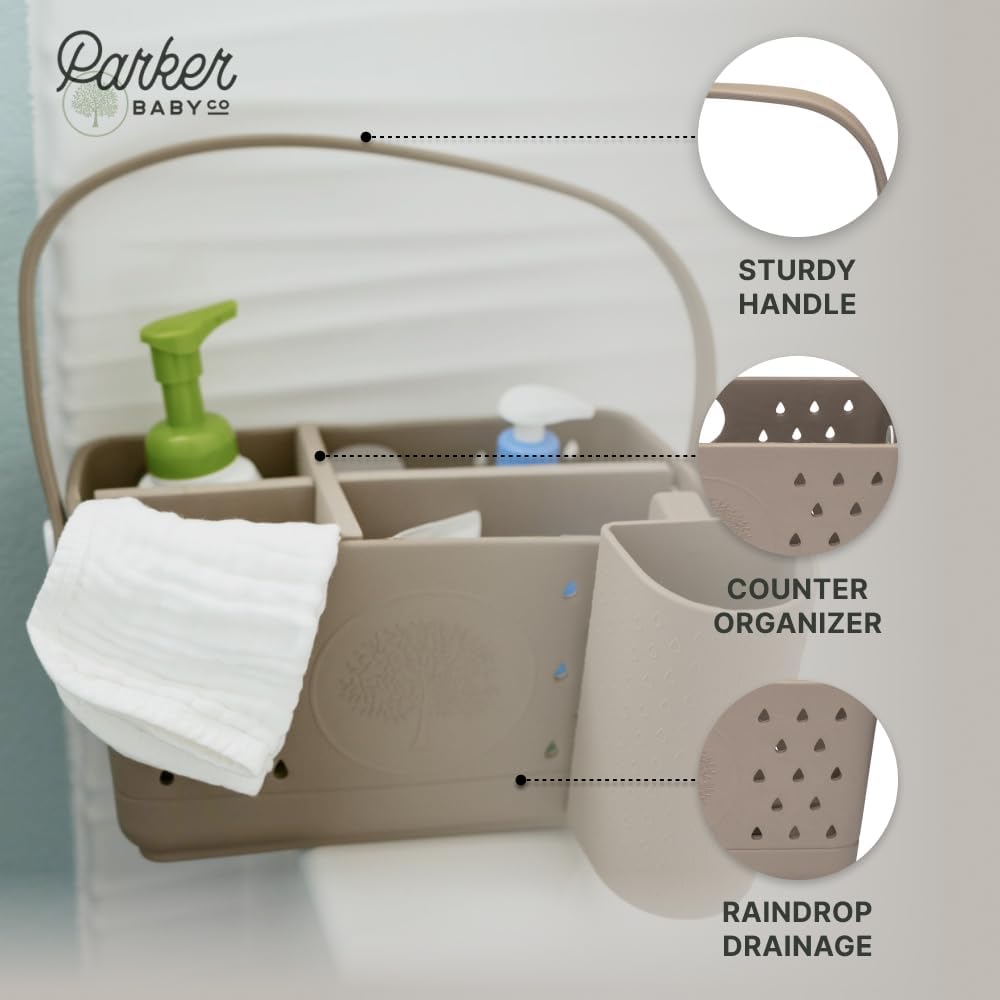 Parker Baby Bath Caddy BPA Free Food Grade Organizer with Handle