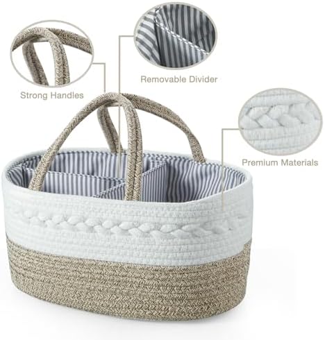 PandaEar Diaper Caddy Organizer - Brown